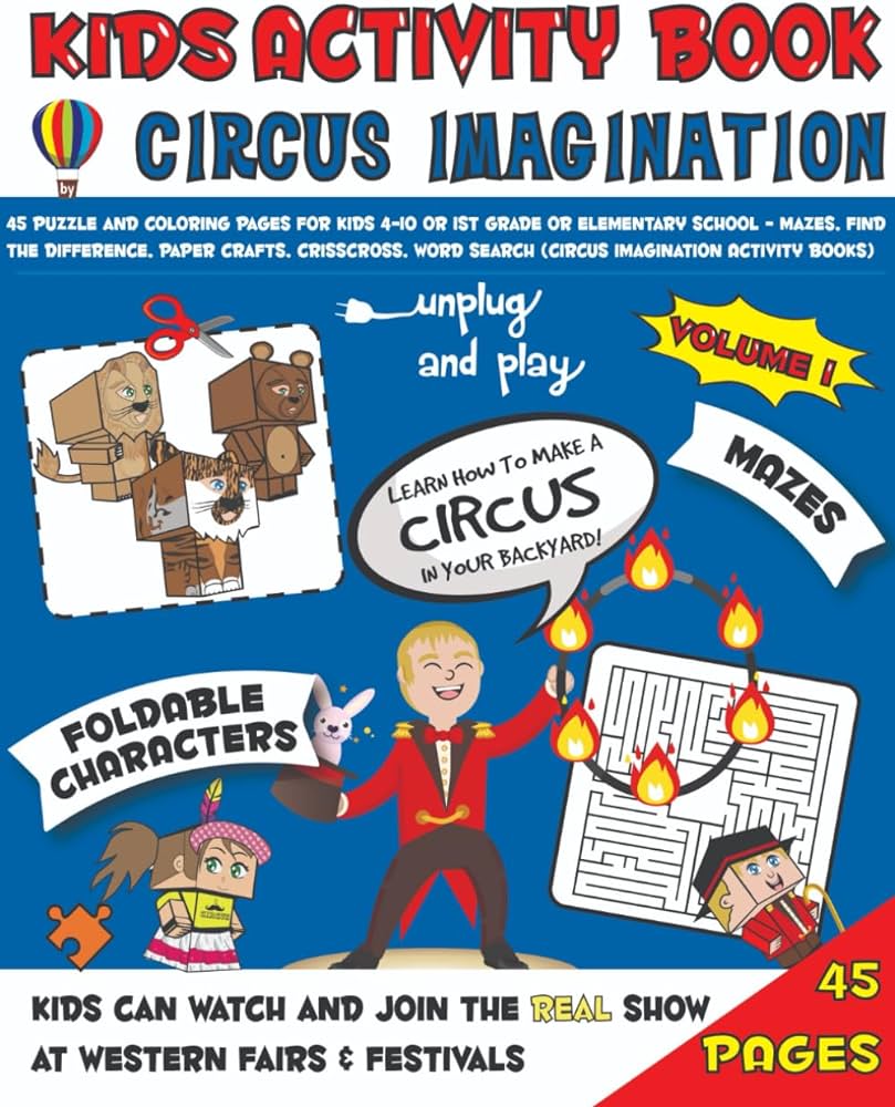 Kids activity book puzzle and coloring pages for kids