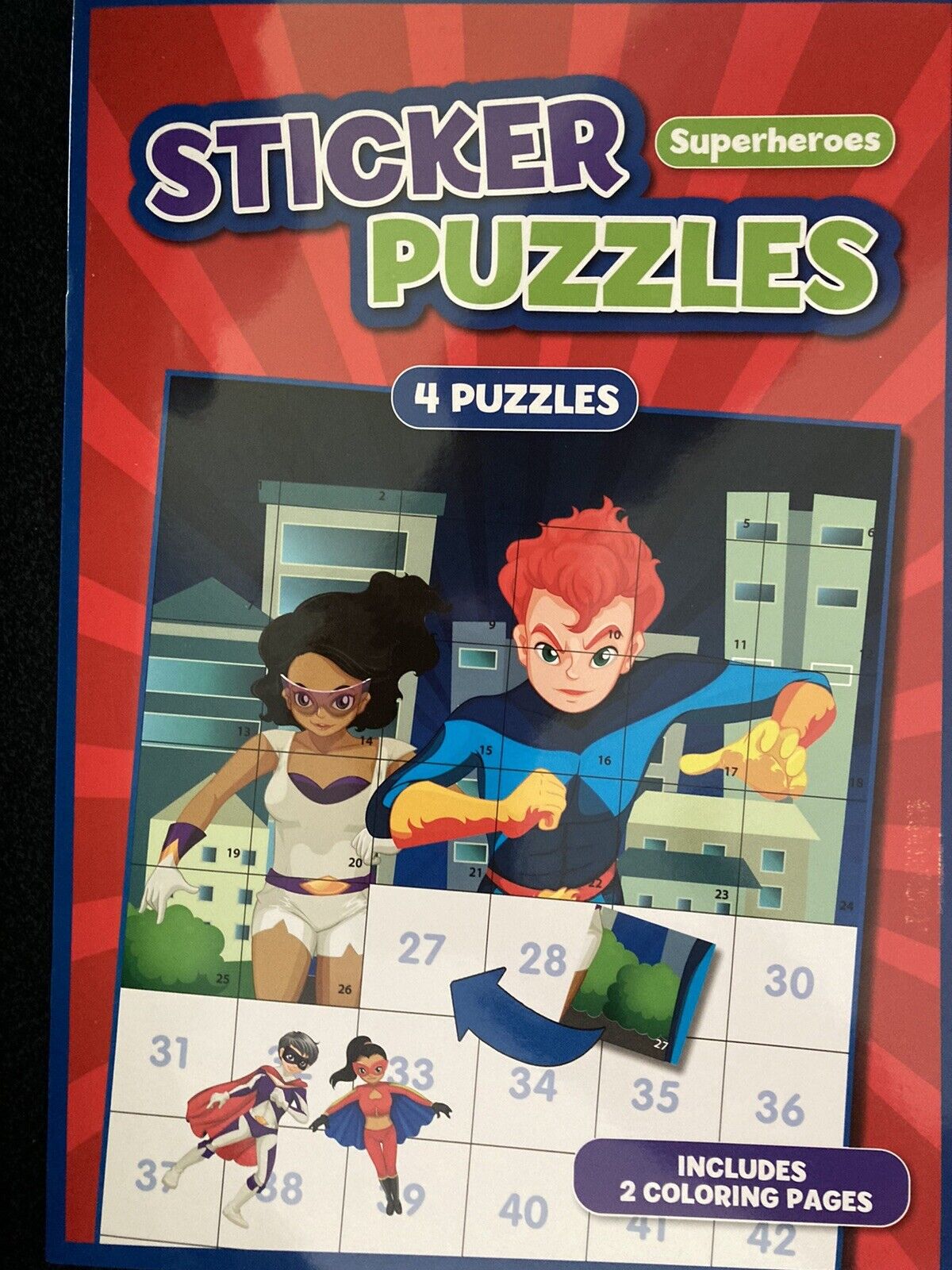 Superheroes sticker puzzles
