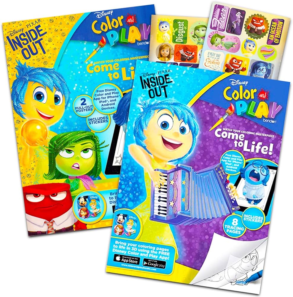 Disney pixar coloring book set for kids