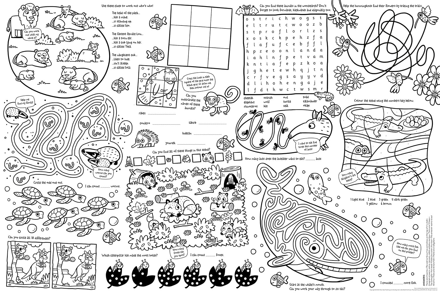 Great big animal puzzle posters