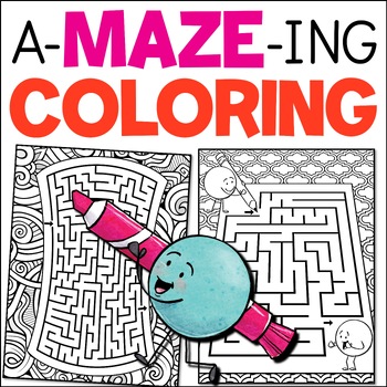Maze coloring pages bundle