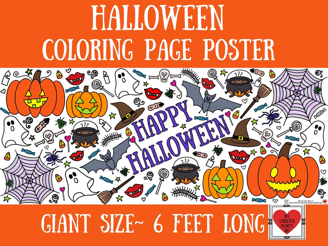 Giant halloween coloring poster coloring poster halloween decorationstable covering halloween coloringoween party halloween gift