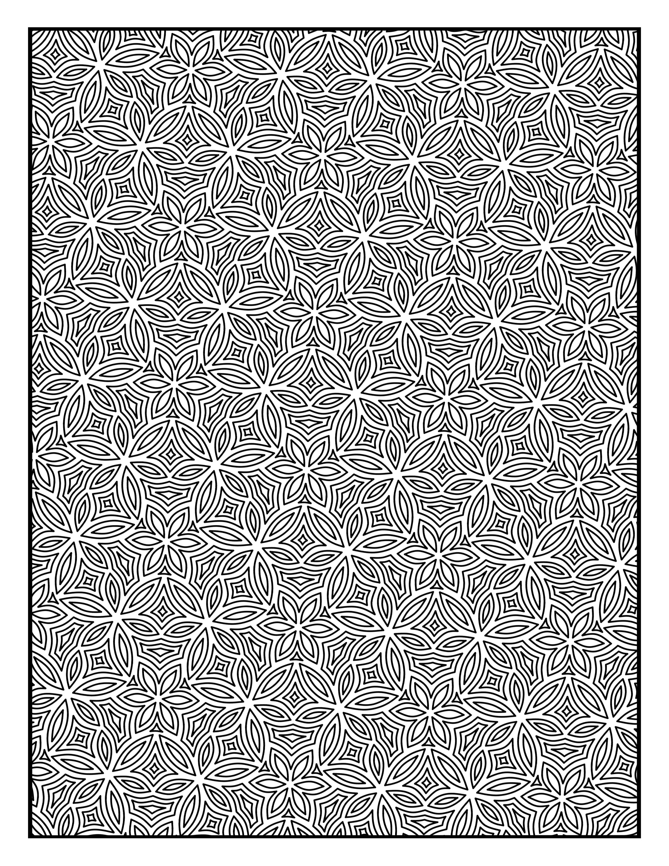 Coloring page geometric repeating pattern