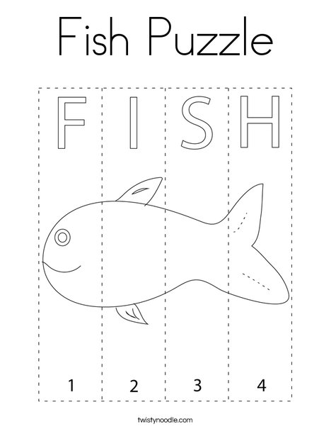 Fish puzzle coloring page