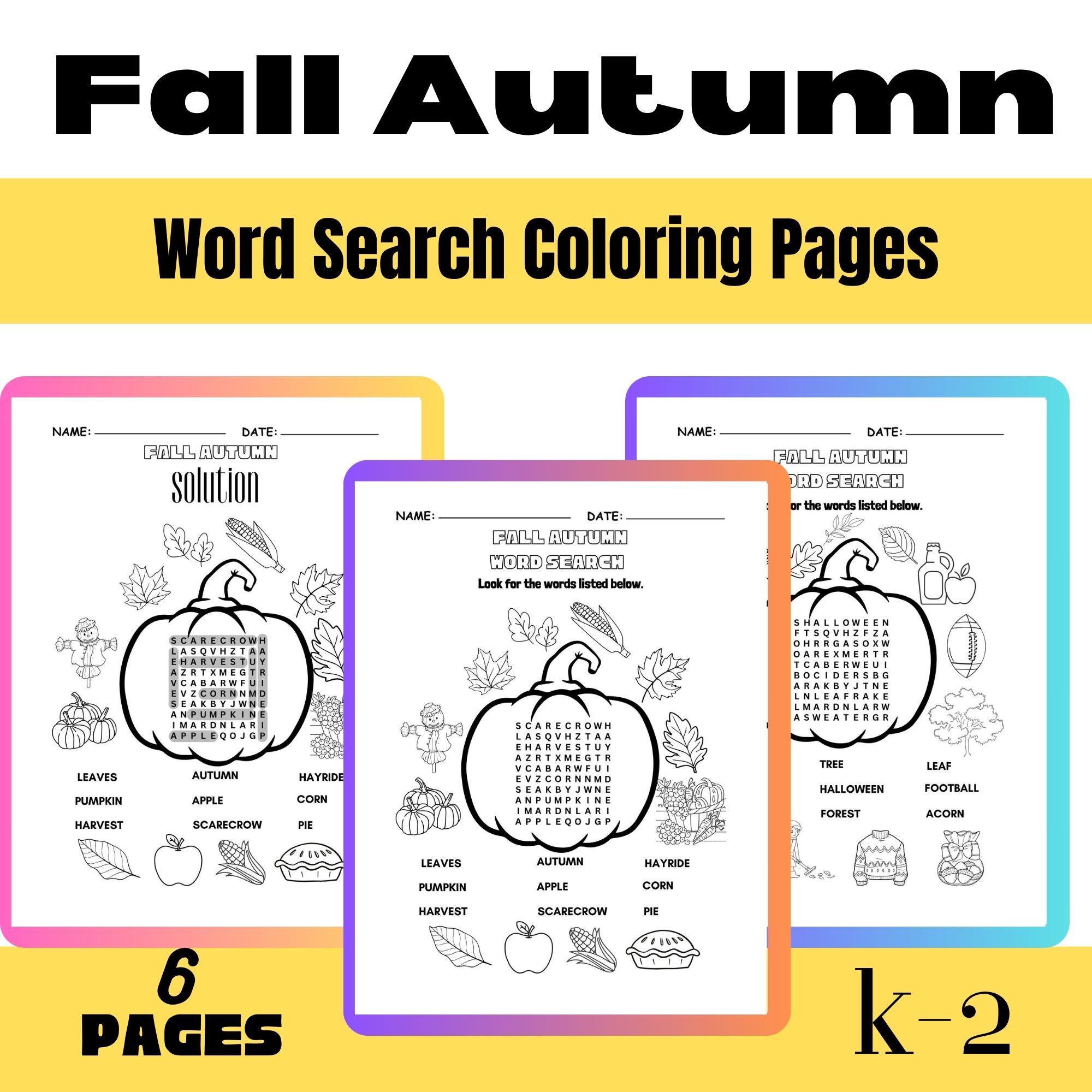 Fall autumn word search coloring pages fall word search puzzle coloring sheets made by teachers