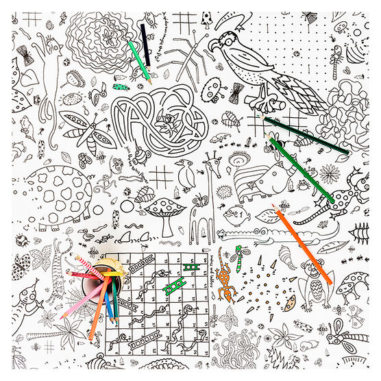 Puzzle time giant paper tablecloth colouring sheet kids