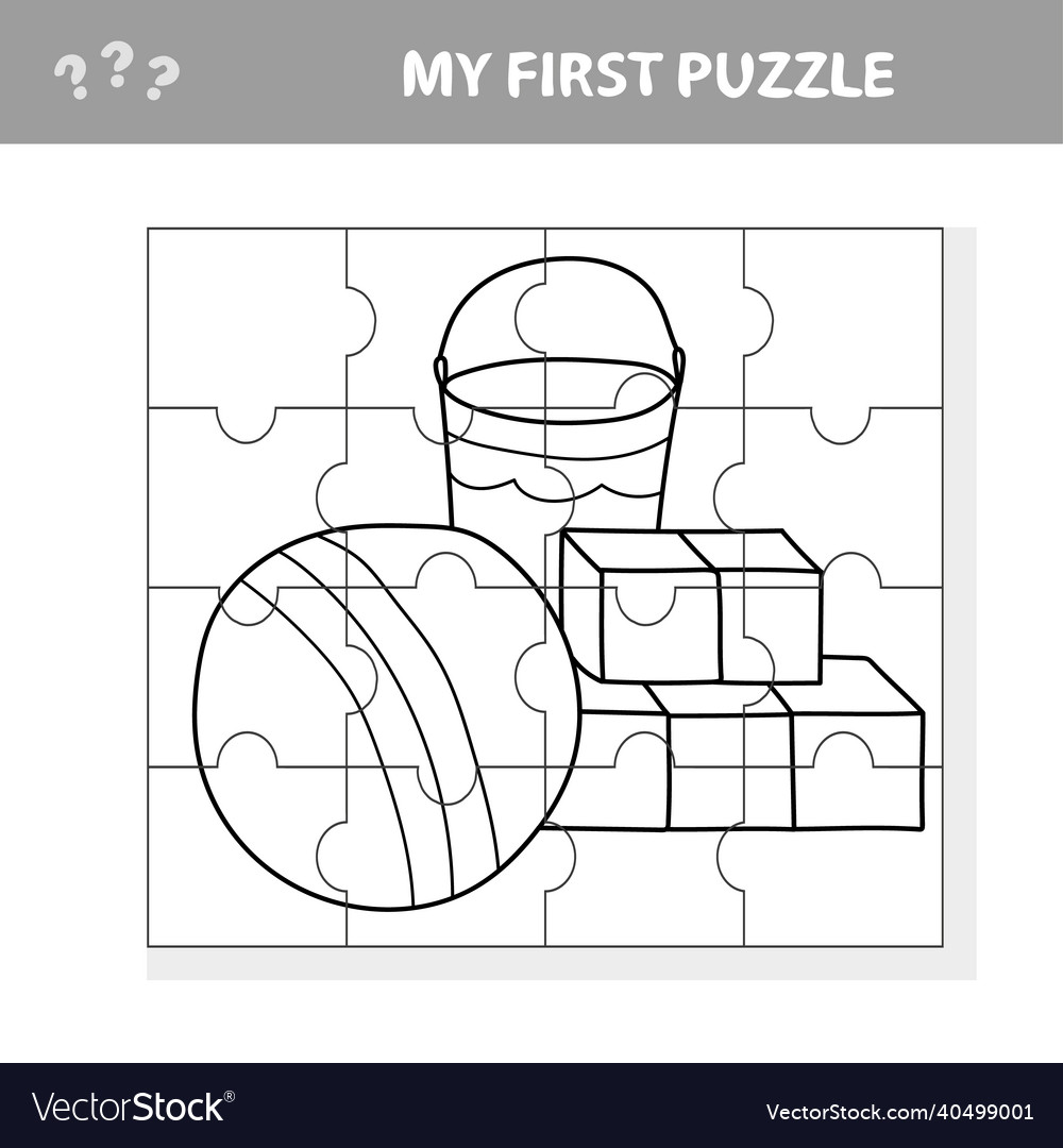 Kindergarten childish toys jigsaw puzzle vector image