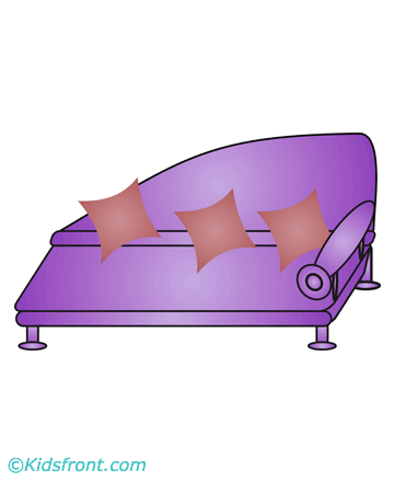 Couch coloring pages for kids to color and print
