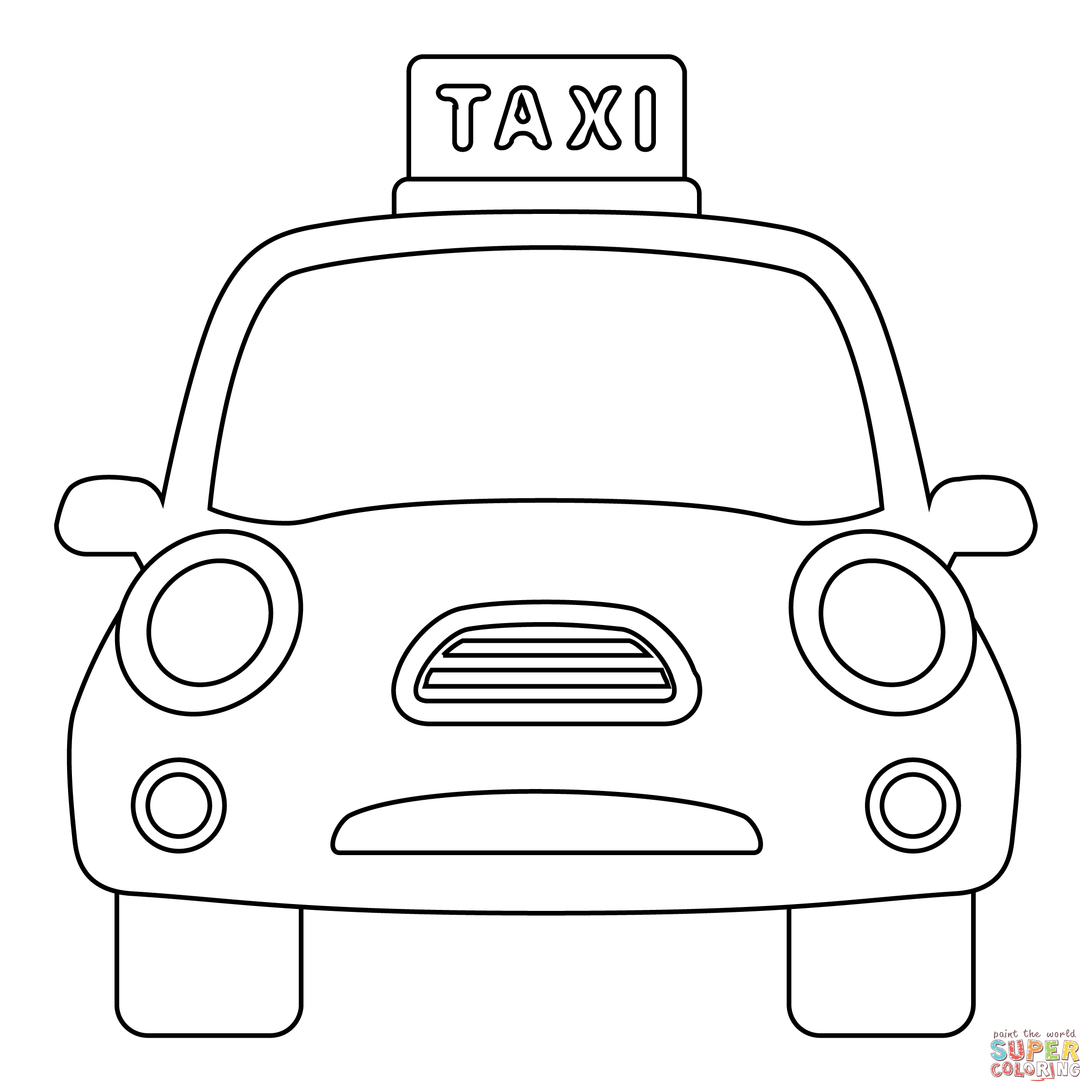 Oning taxi coloring page free printable coloring pages