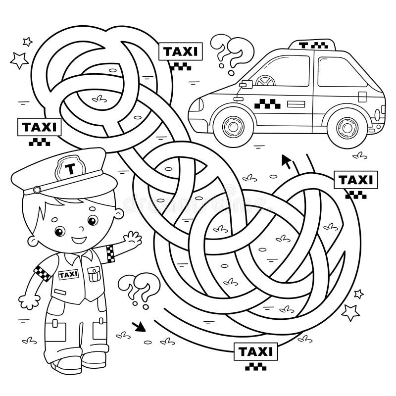 Road maze taxi car stock illustrations â road maze taxi car stock illustrations vectors clipart