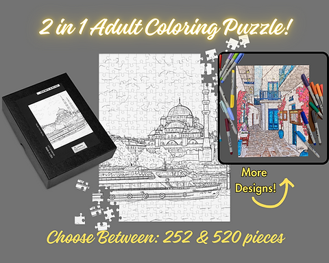 Istanbul adult coloring jigsaw puzzle mediterranean puzzle for adults