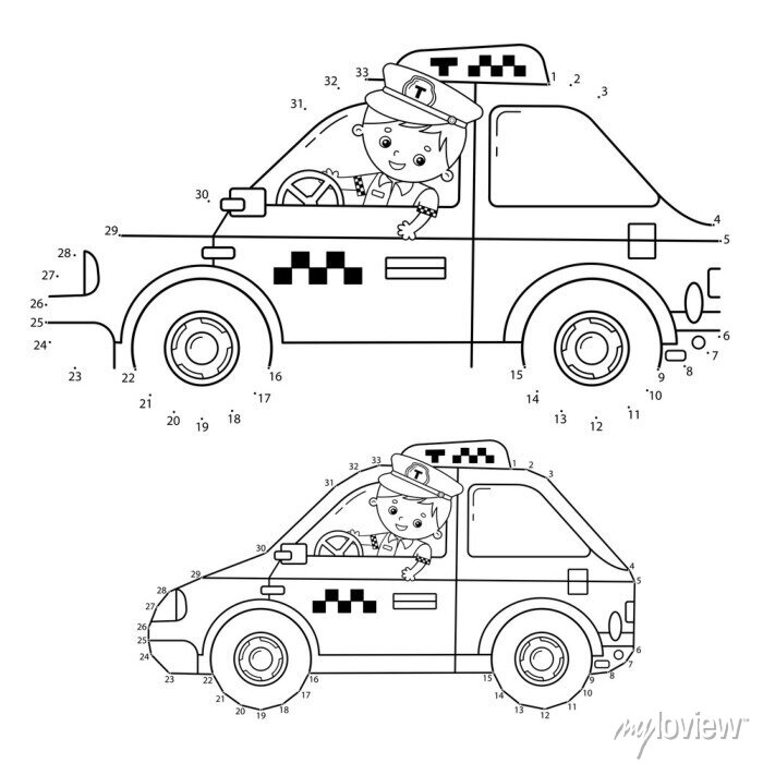 Educational puzzle game for kids numbers gametaxi car images â wall stickers entry profession job