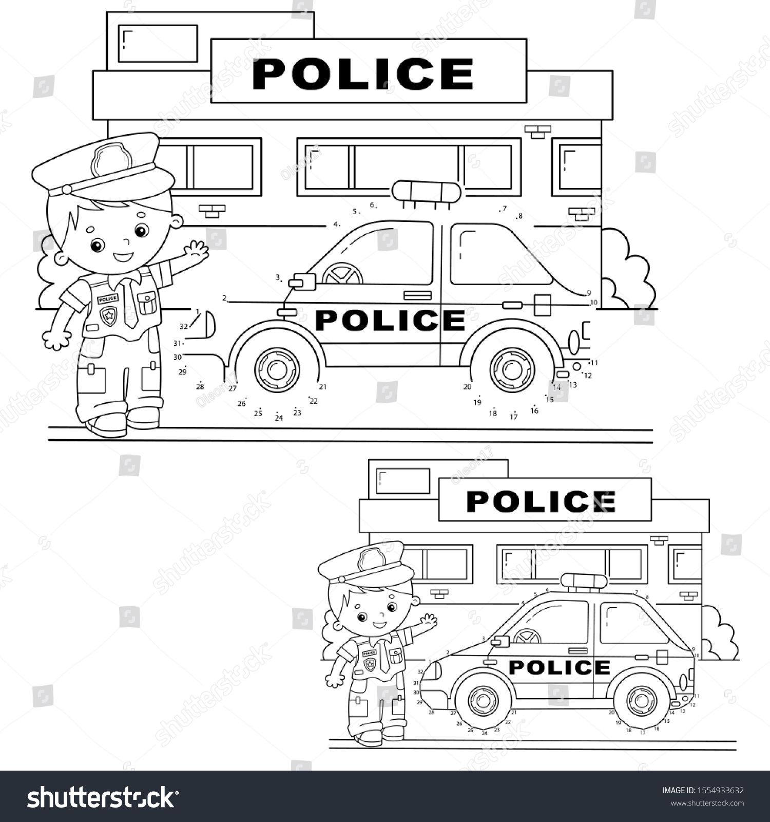 Educational puzzle game kids numbers gamepolice stock vector royalty free