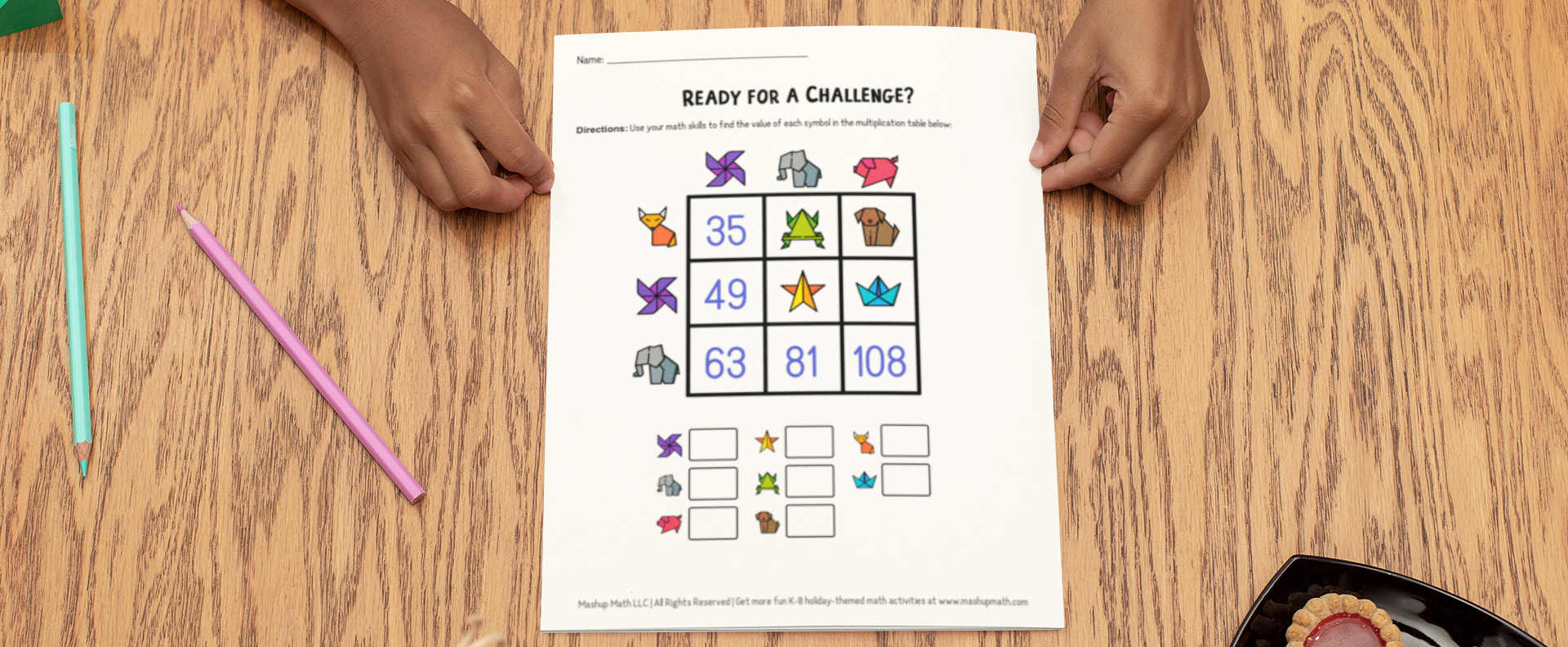 Free th grade math puzzles printable â mashup math