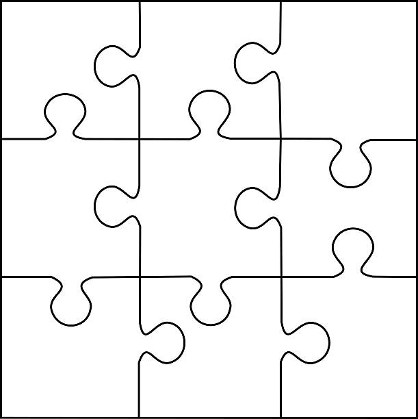 Puzzle template pieces vector stock illustration