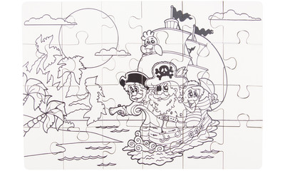 Coloring puzzle pirate parts â