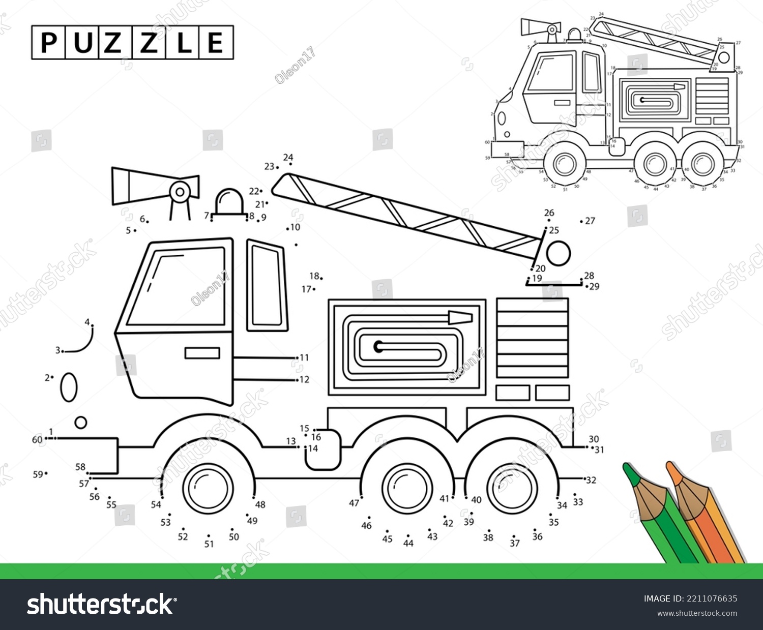 Puzzle game kids numbers game coloring stock vector royalty free