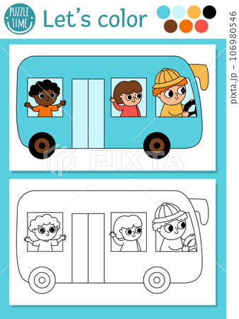 Transportation coloring page for children withãããããç æ