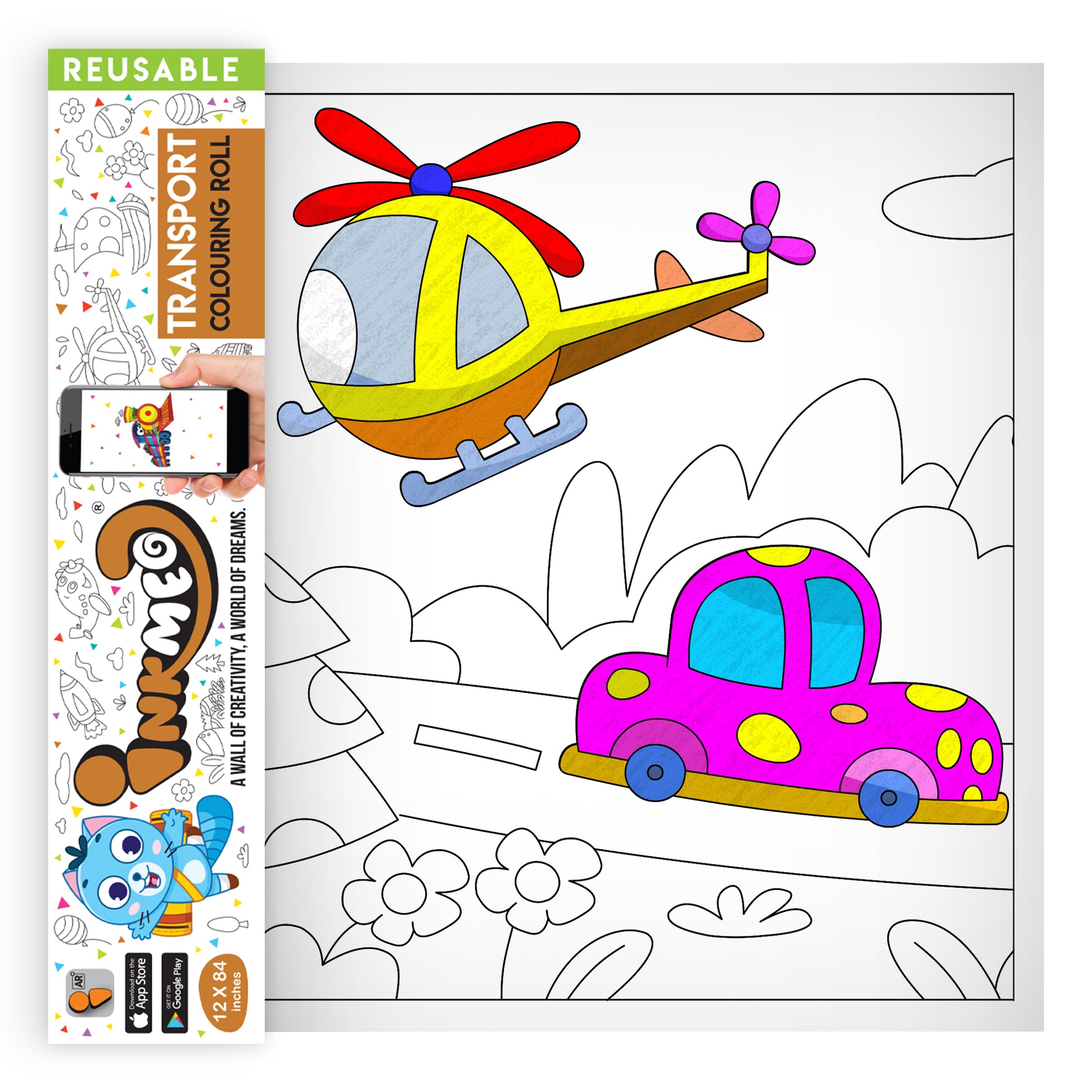 Transport colouring roll inch â