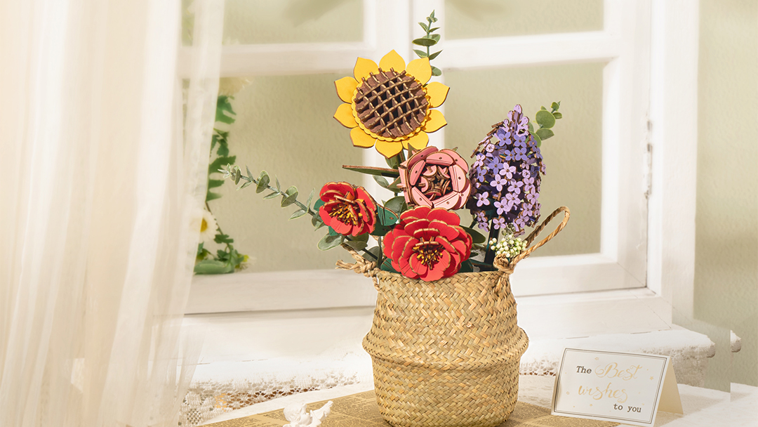 Introducing rowood diy wooden flowers bouquet