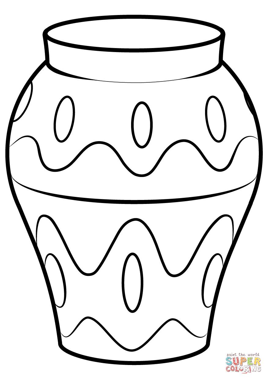 Vase coloring page free printable coloring pages