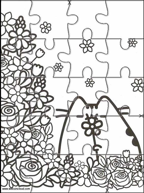 Pusheen puzzle games pusheen coloring pages puzzles for kids