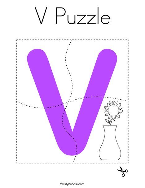 V puzzle coloring page alphabet activities preschool alphabet preschool alphabet school