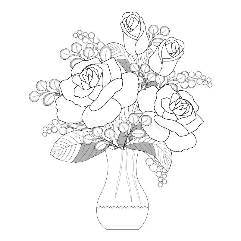 Vase coloring stock illustrations â vase coloring stock illustrations vectors clipart