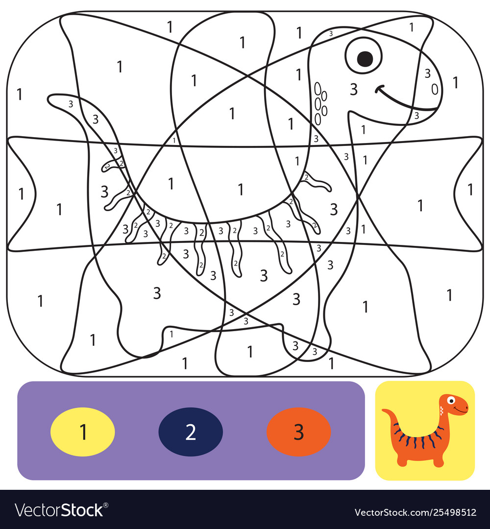 Cute dino coloring page for kids puzzle royalty free vector