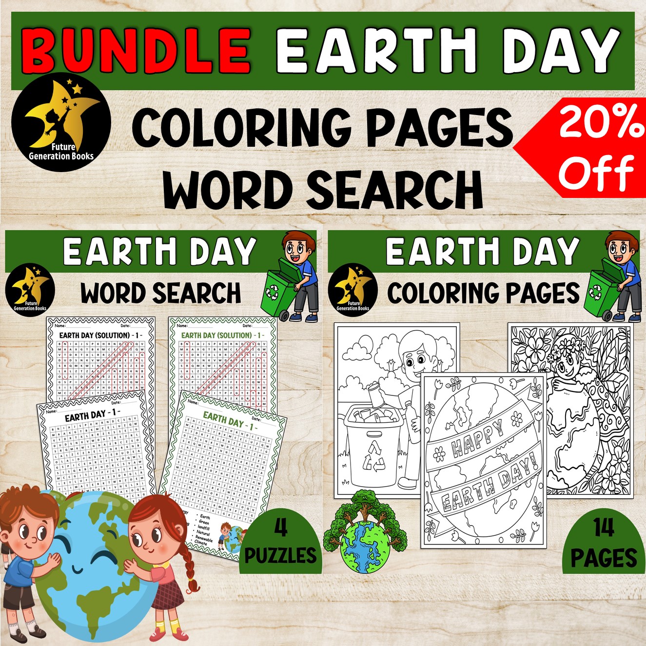 Bundle earth day activities coloring pages word search puzzles april worksheets mindfulness activity made by teachers