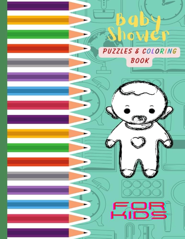 Baby shower puzzles coloring book for kids coloring pages with added activities such as puzzles to keep little guests entertained during baby shower word coloring books