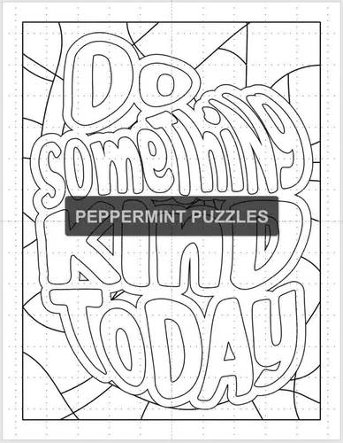 Printable motivational growth mindset coloring pages by peppermint puzzles