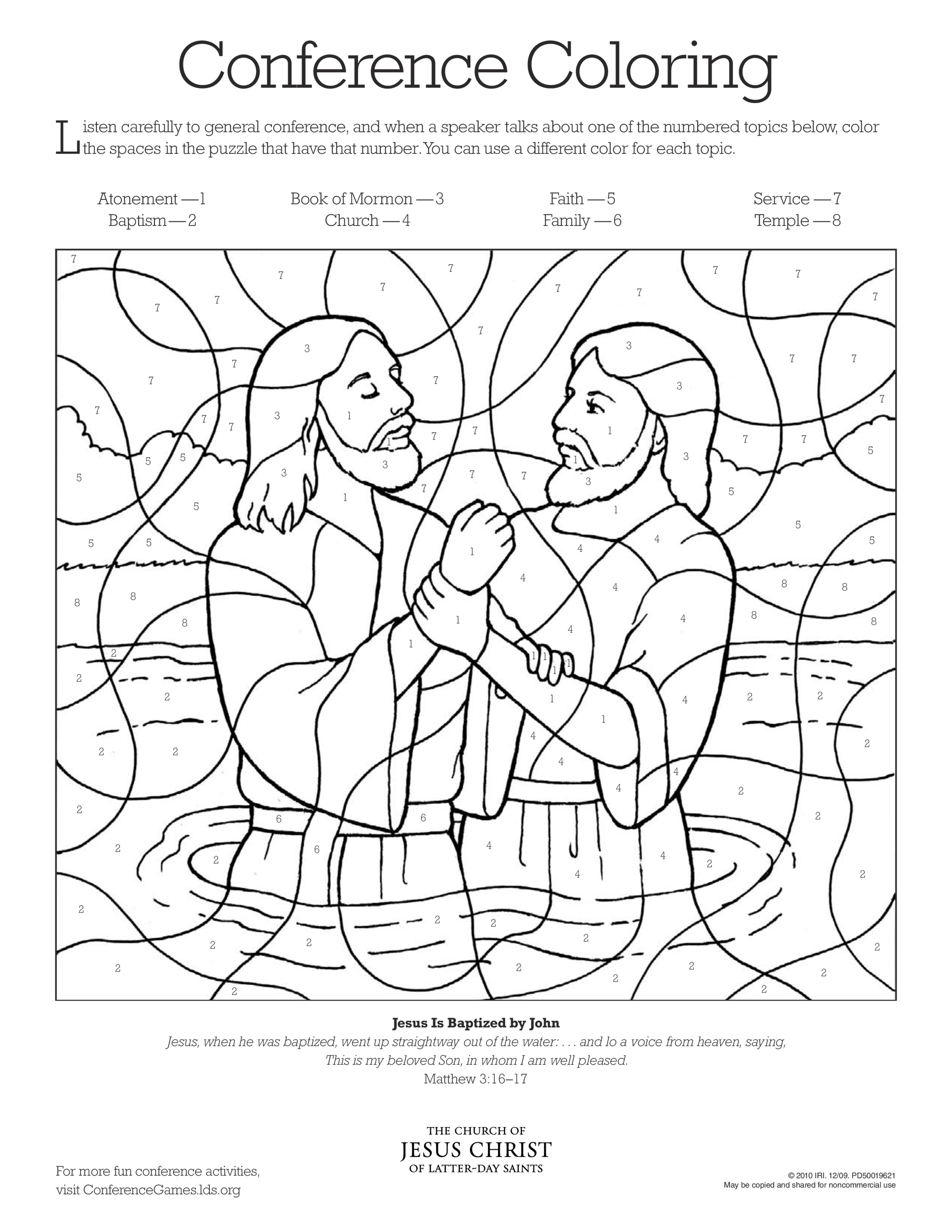 Conference coloring book sharing the gospel puzzle