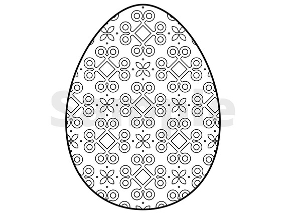 Printable easter egg coloring pages downloadable abstract pattern egg coloring pages geometric designs pdf instant download