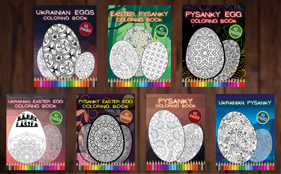 Ukrainian pysanky easter eggs coloring book gift medium to hard cut