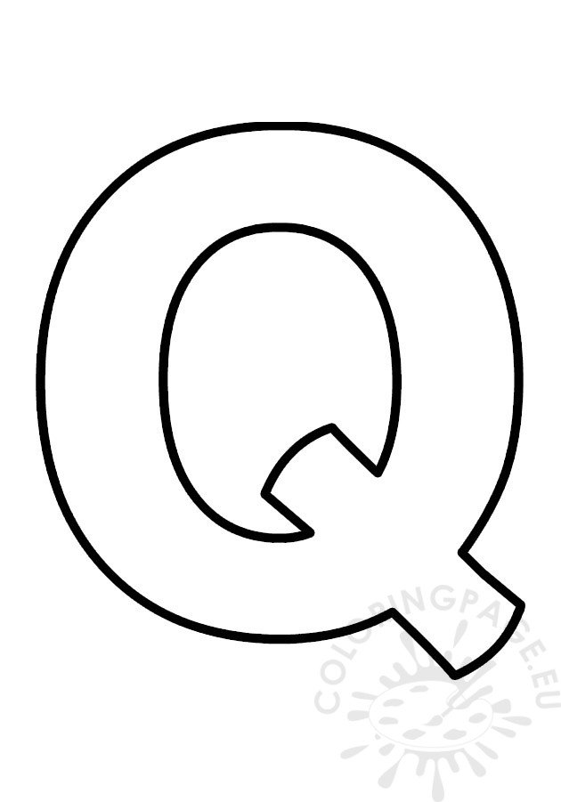 Q bubble letter coloring page