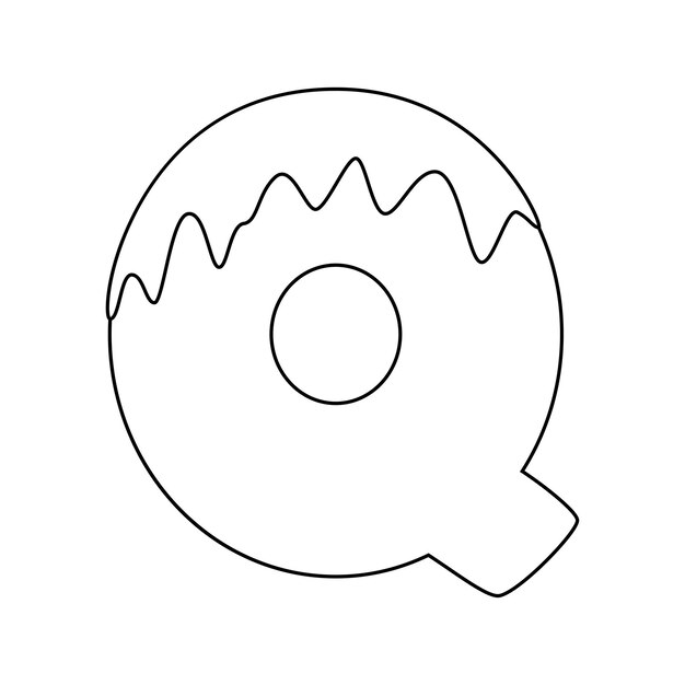 Premium vector coloring page with letter q for kids