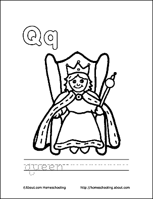 Letter q coloring book
