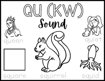 Phonics coloring pagesheet consonant q qu sound kw tpt