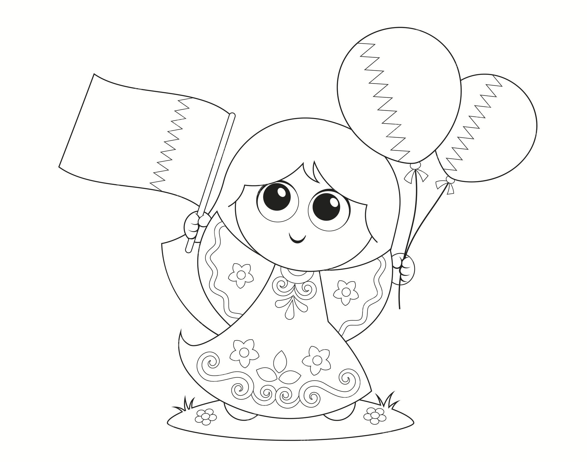 Premium vector qatar national day celebration on december coloring page activity for kids vector illustration