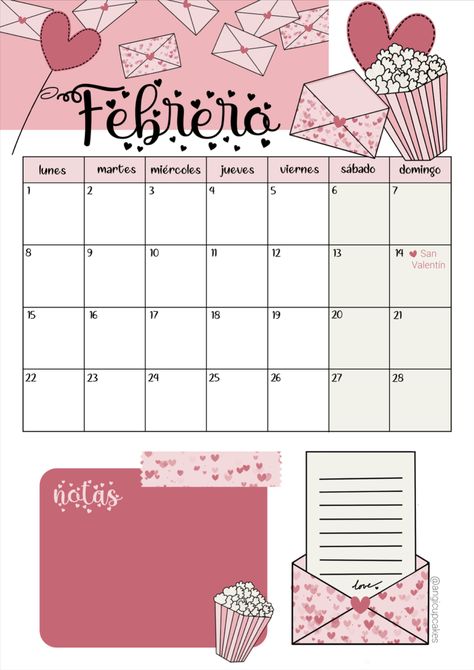 Calendio febrero angicupcakes calendio kawaii calendio de febrero calendio pa escribir