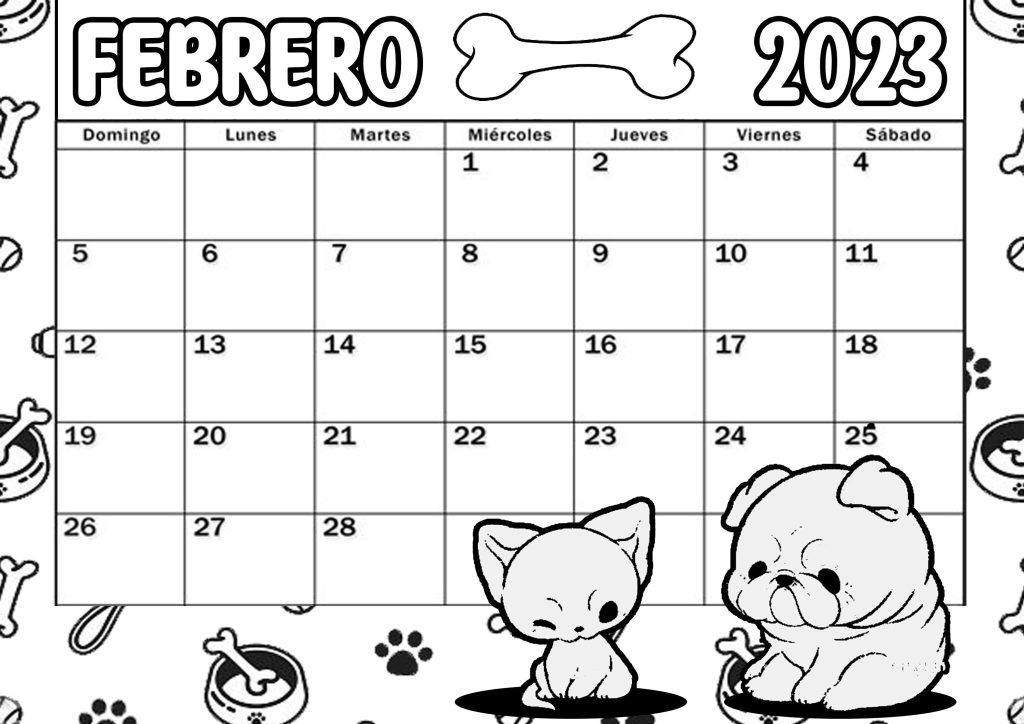 Febrero imprimir y colore