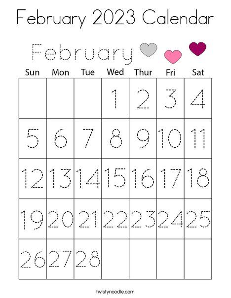 Februy calend coloring page coloring pages kids calend calend