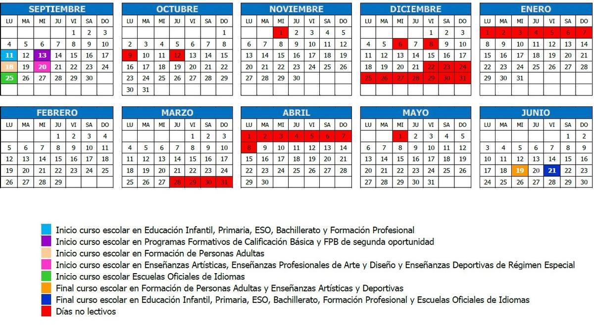 Calendario colar valenciano