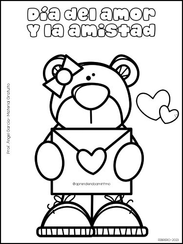 Bonitas lãminas para colorear en el dãa del amor y la amistad