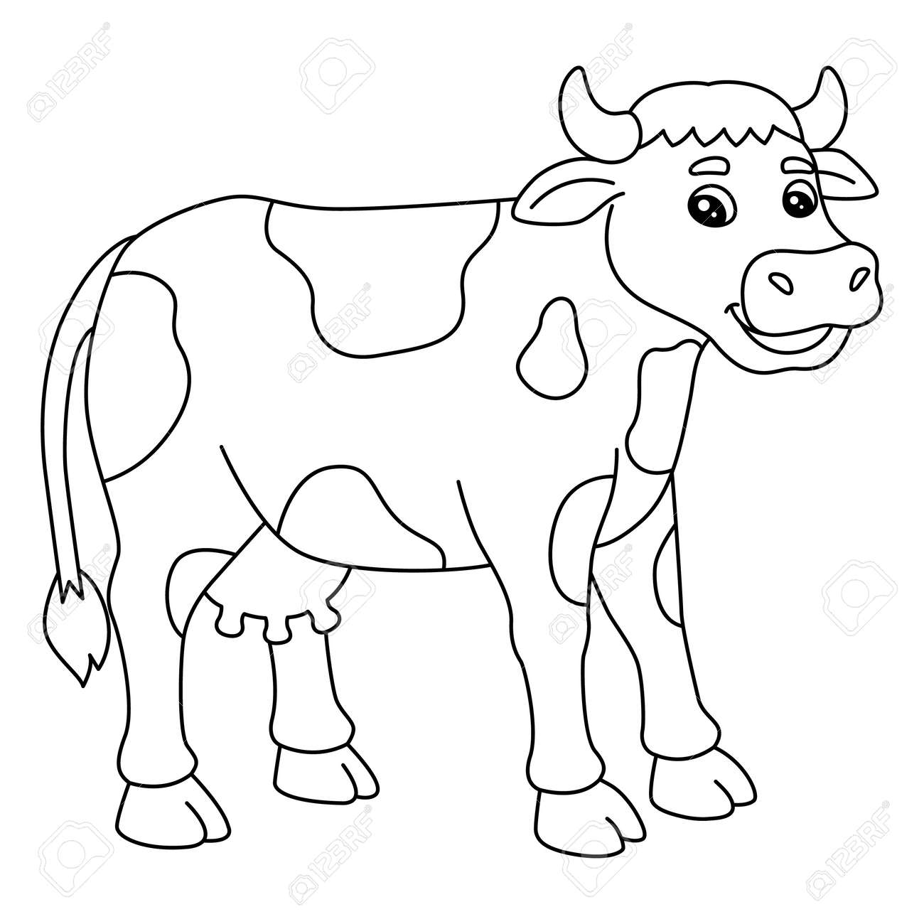 Cow coloring page isolated for kids royalty free svg cliparts vectors and stock illustration image