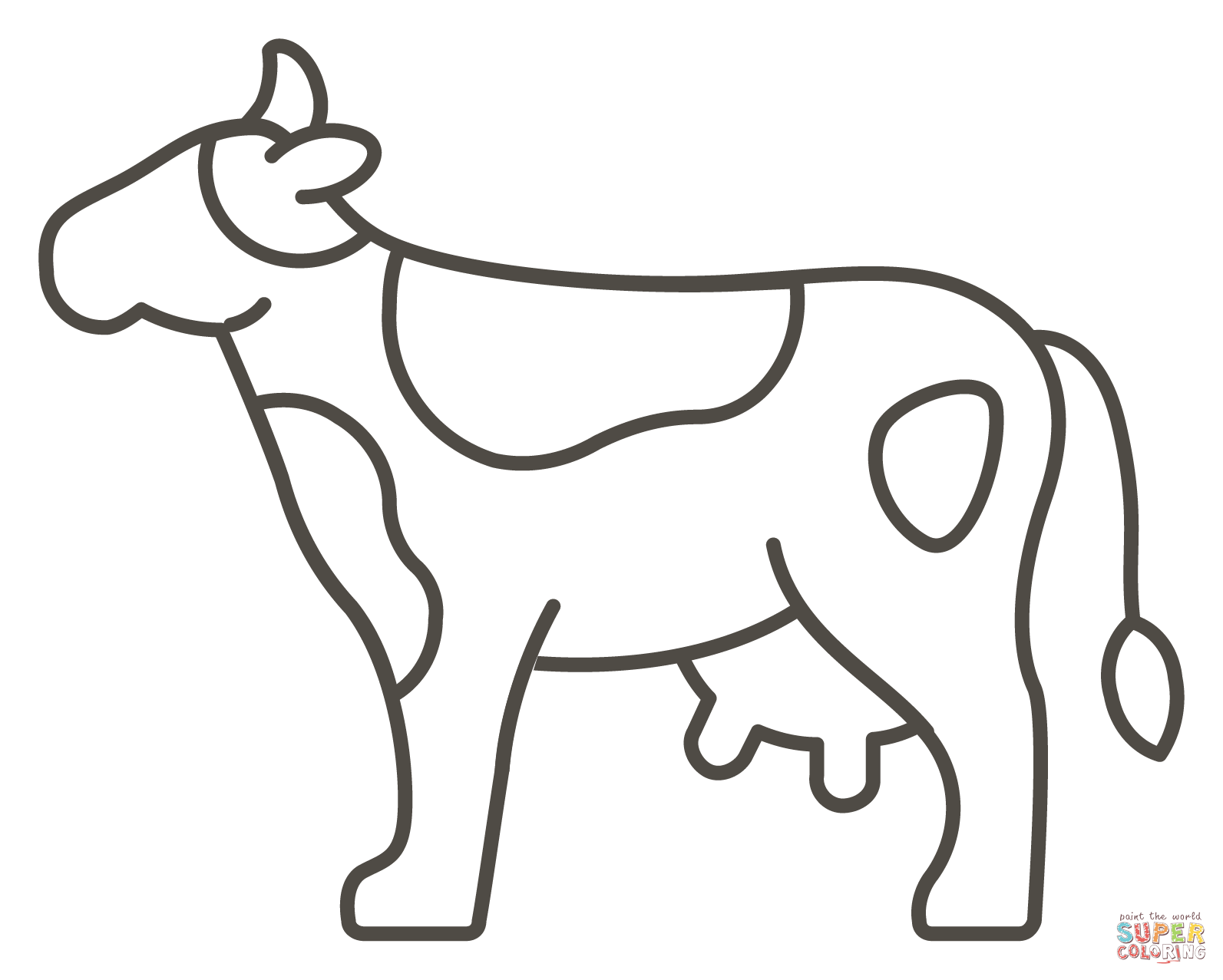 Cow coloring page free printable coloring pages