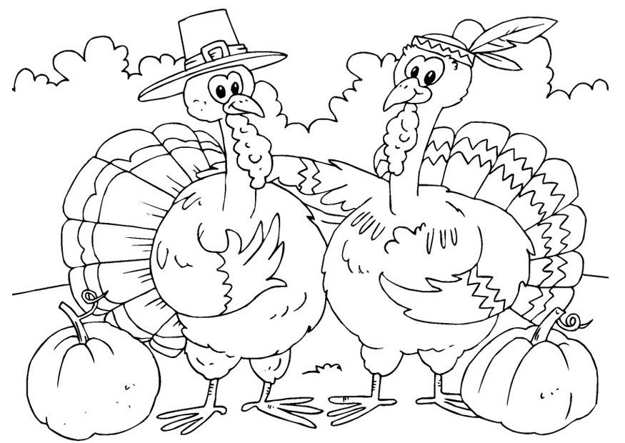 Dibujo para colorear pavos