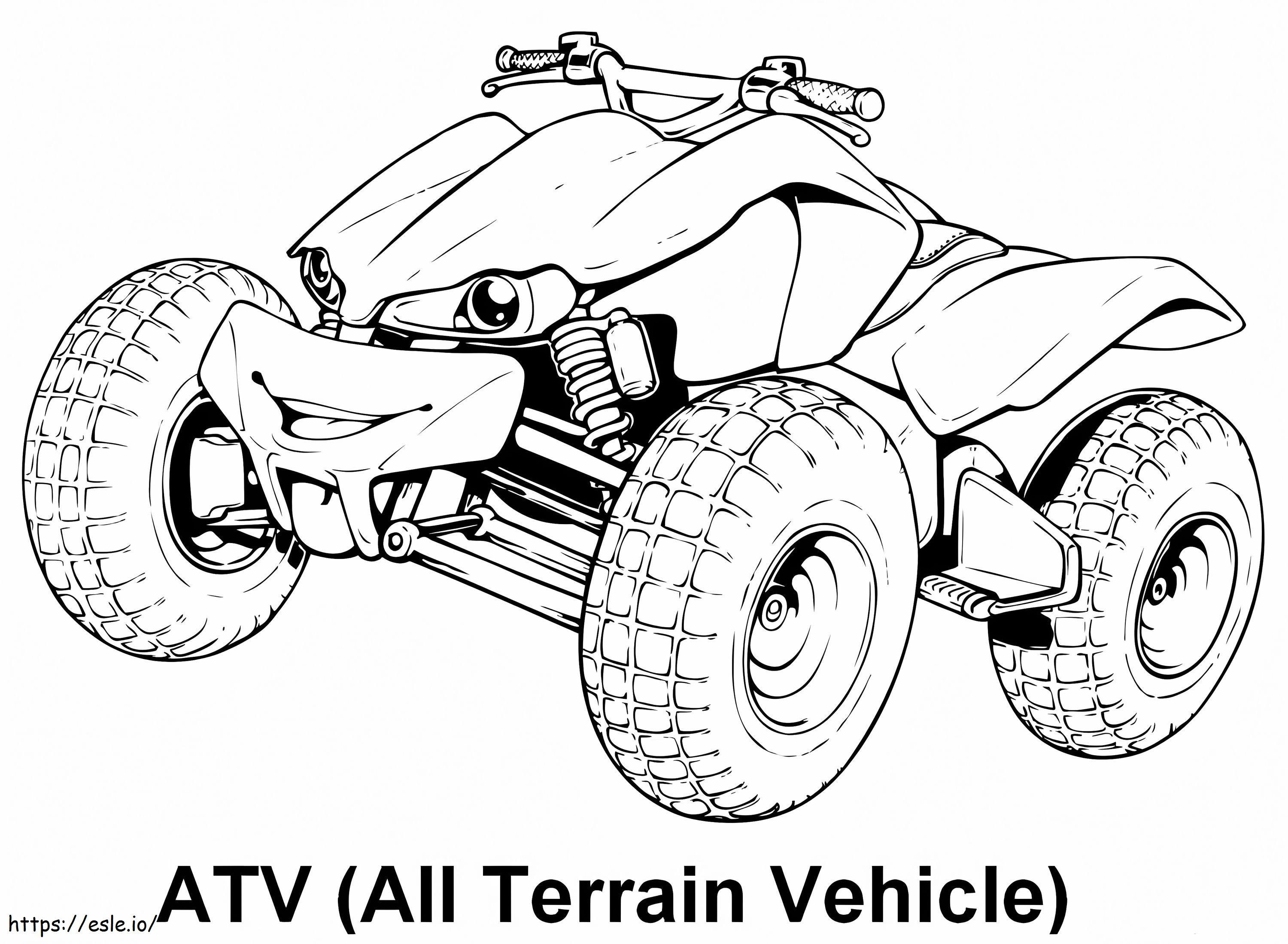 Free atv quad bike coloring page