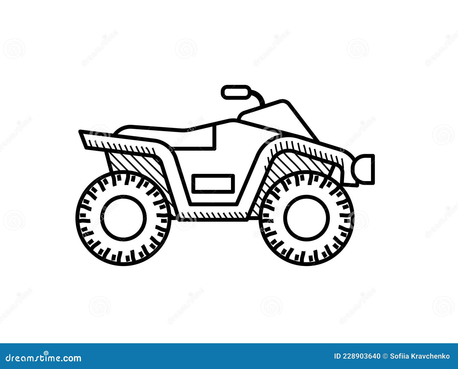 Quad bike coloring book for kids atv bike stock vector